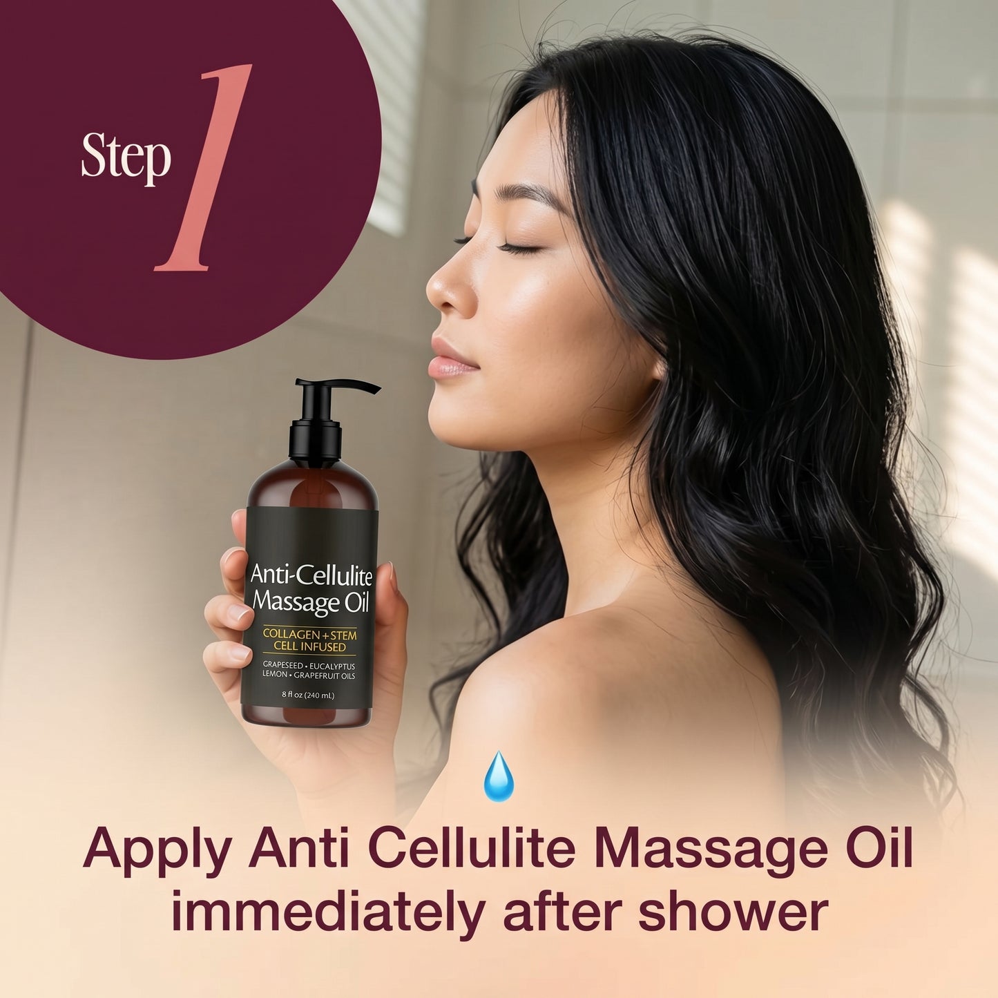 Anti-Cellulite Oil 8oz + Brush Kit